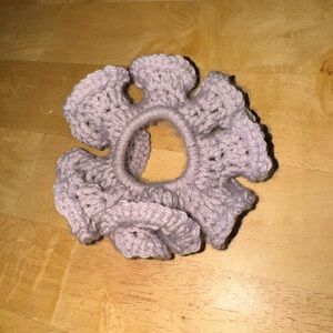 Light pink Crochet Hair Scrunchie